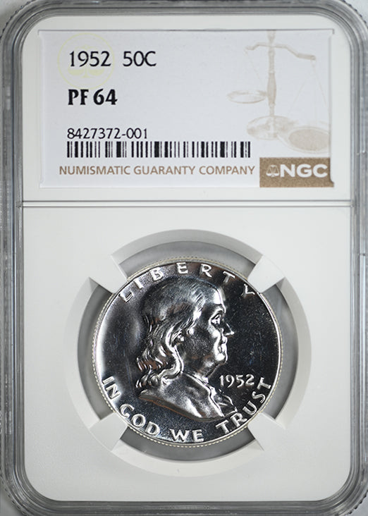 1952 Proof Franklin Half Dollar 50C NGC PF64