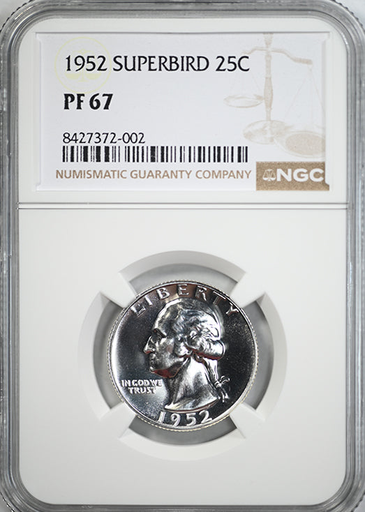 1952 Proof Washington Quarter 25C NGC PF67 - Superbird