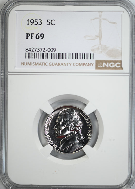 1953 Proof Jefferson Nickel 5C NGC PF69