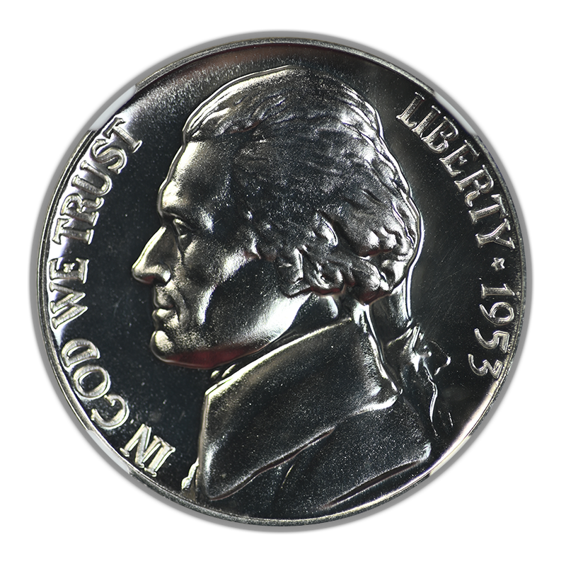 1953 Proof Jefferson Nickel 5C NGC PF69
