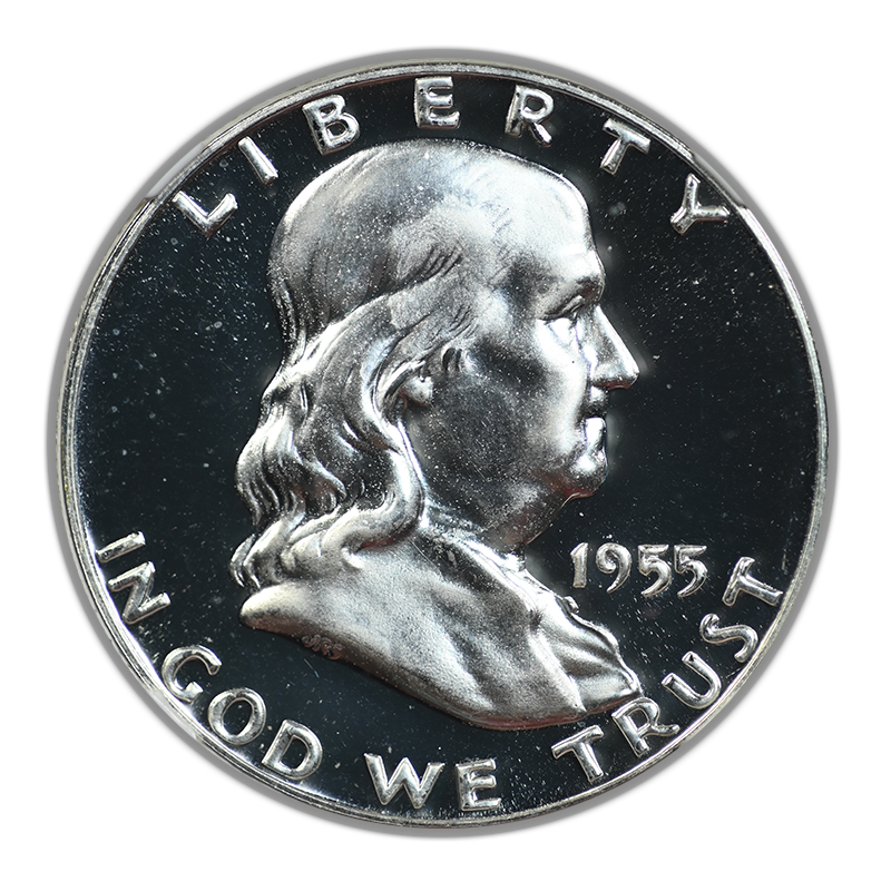 1955 Proof Franklin Half Dollar 50C NGC PF69CAM Cameo