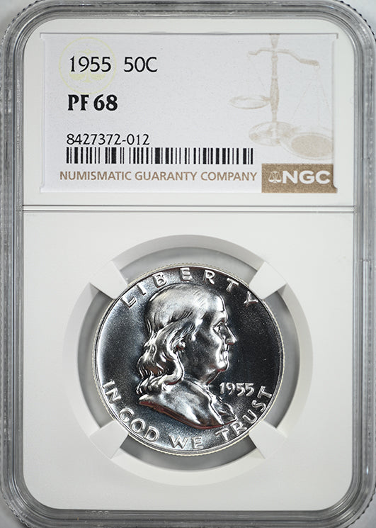 1955 Proof Franklin Half Dollar 50C NGC PF68
