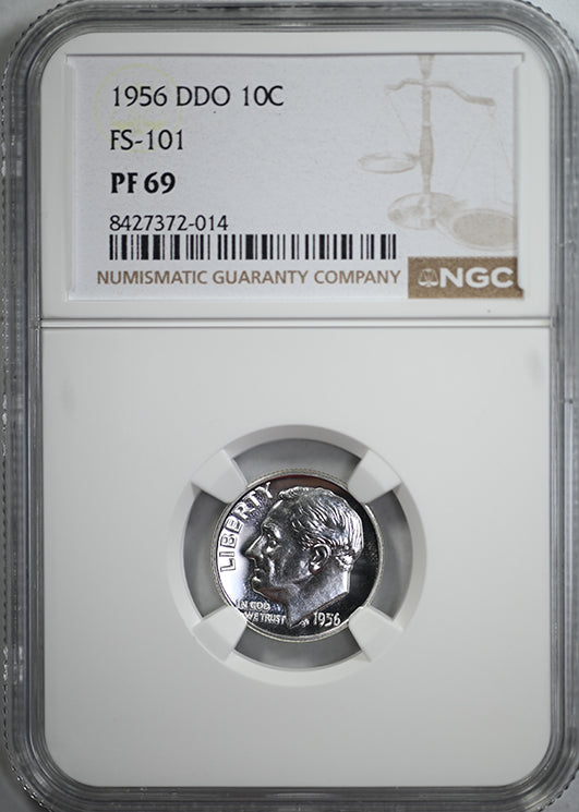 1956 Proof Doubled Die Obverse Roosevelt Dime 10C NGC PF69 FS-101 DDO