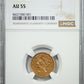1855 Liberty Head Gold Quarter Eagle $2.50 NGC AU55