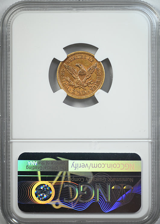 1855 Liberty Head Gold Quarter Eagle $2.50 NGC AU55