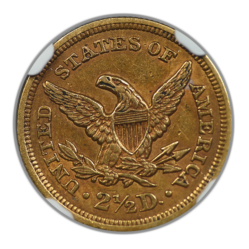 1855 Liberty Head Gold Quarter Eagle $2.50 NGC AU55