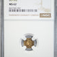 1853 Octagonal California Fractional Gold Liberty Head 1/2 Dollar G50C NGC MS62 BG-302 Peacock - TONED!