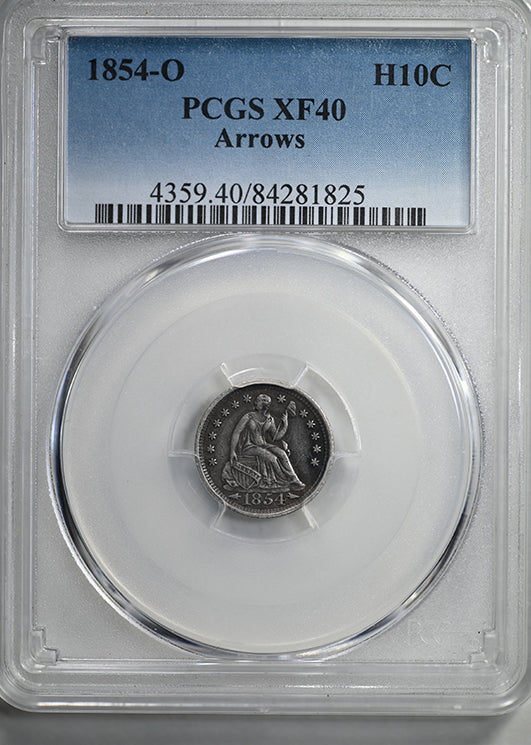 1854-O Liberty Seated Half Dime H10C PCGS XF40 - Arrows