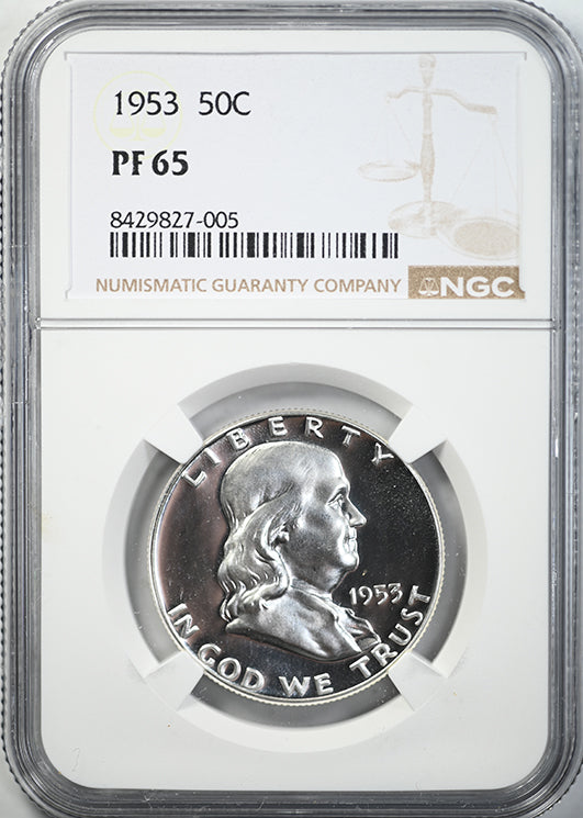 1953 Proof Franklin Half Dollar 50C NGC PF65