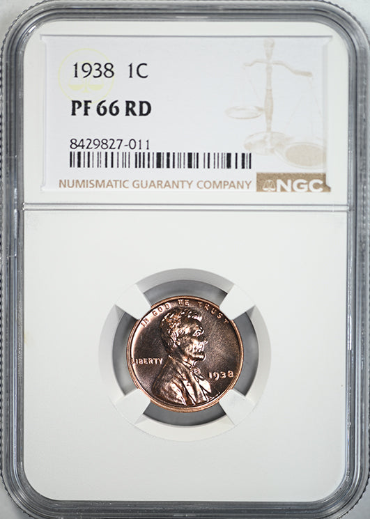 1938 Proof Lincoln Wheat Cent 1C NGC PF66RD
