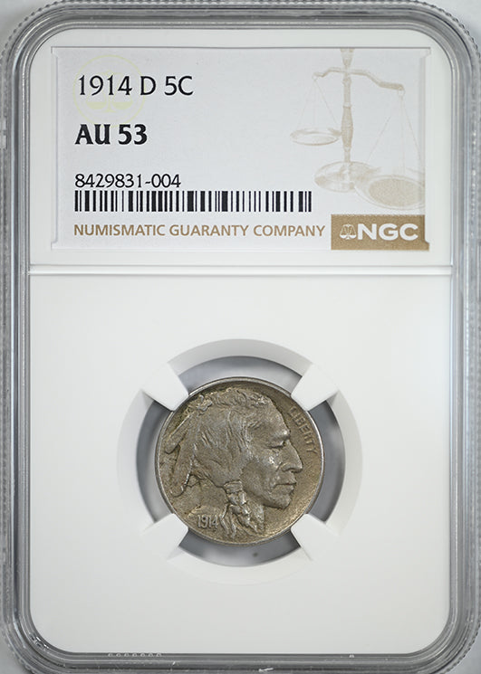 1914-D Buffalo Nickel 5C NGC AU53