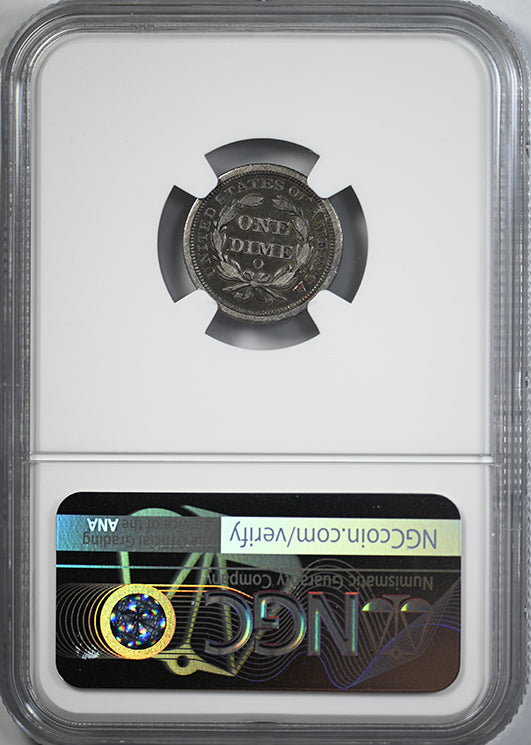 1852-O Liberty Seated Dime 10C NGC VF25