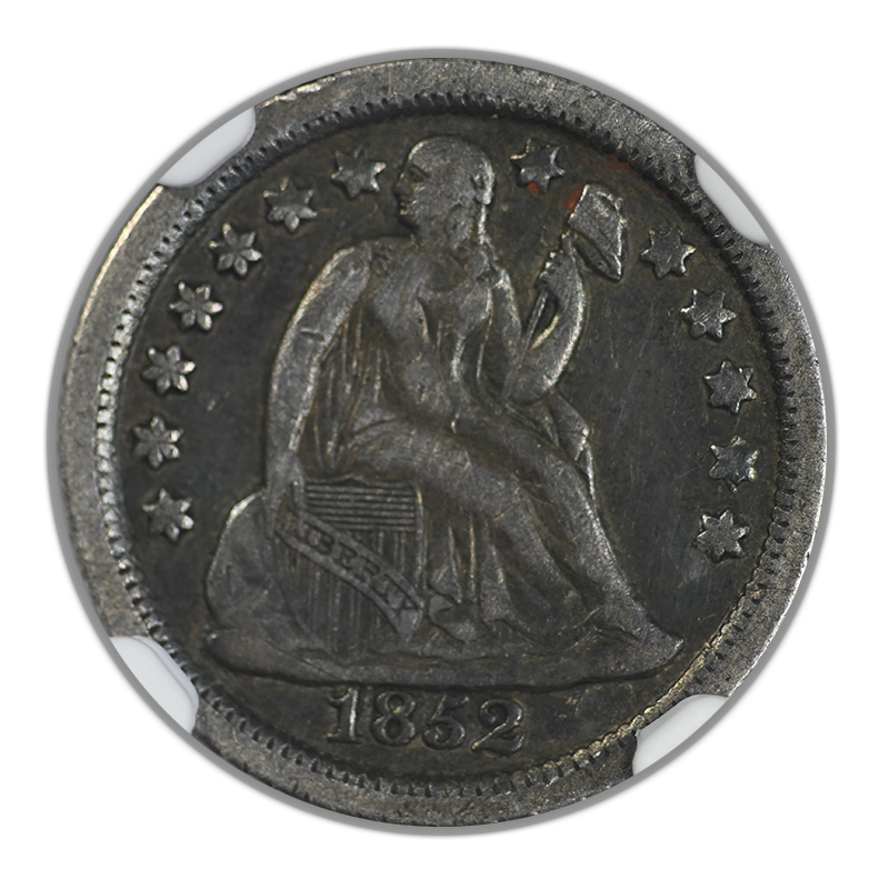 1852-O Liberty Seated Dime 10C NGC VF25