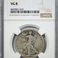 1921-D Walking Liberty Half Dollar 50C NGC VG8