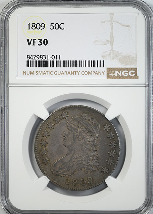 1809 Capped Bust Half Dollar 50C NGC VF30