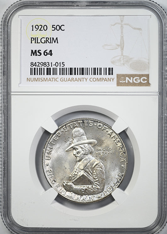 1920 Pilgrim Classic Commemorative Half Dollar 50C NGC MS64