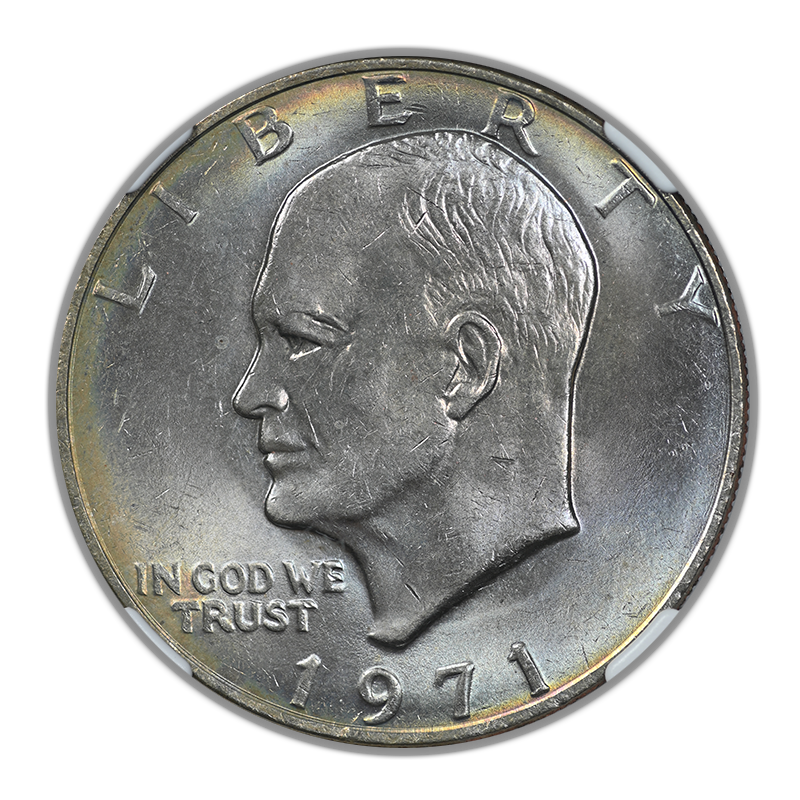 1971 Clad Eisenhower Ike Dollar $1 NGC MS64 CAC - TONED!