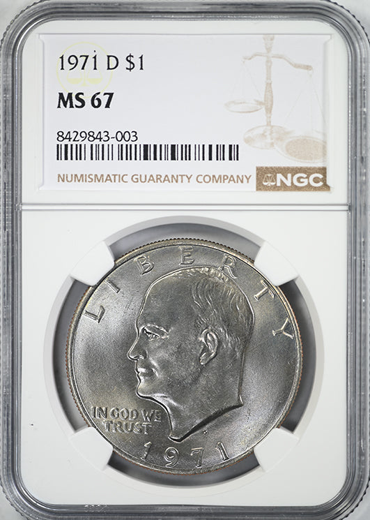 1971-D Clad Eisenhower Ike Dollar $1 NGC MS67