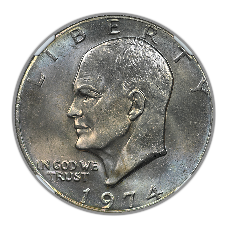 1974 Clad Eisenhower Ike Dollar $1 NGC MS65 - TONED!