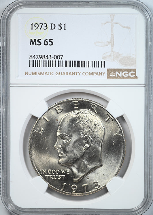 1973-D Clad Eisenhower Ike Dollar $1 NGC MS65
