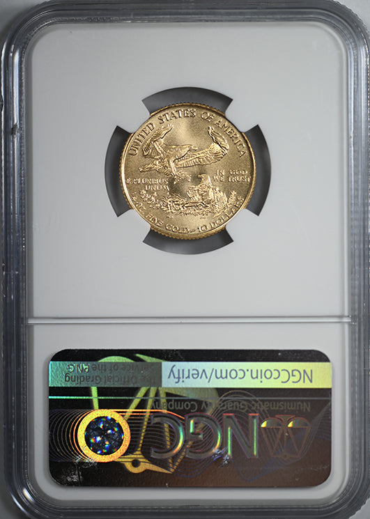1999-W American Gold Eagle $10 1/4oz NGC MS69 With W