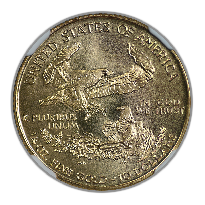 1999-W American Gold Eagle $10 1/4oz NGC MS69 With W