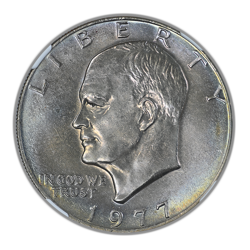 1977 Clad Eisenhower Ike Dollar $1 NGC MS64 - TONED!