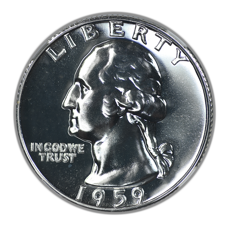 1959 Proof Doubled Die Obverse Washington Quarter 25C NGC PF67 FS-101 DDO