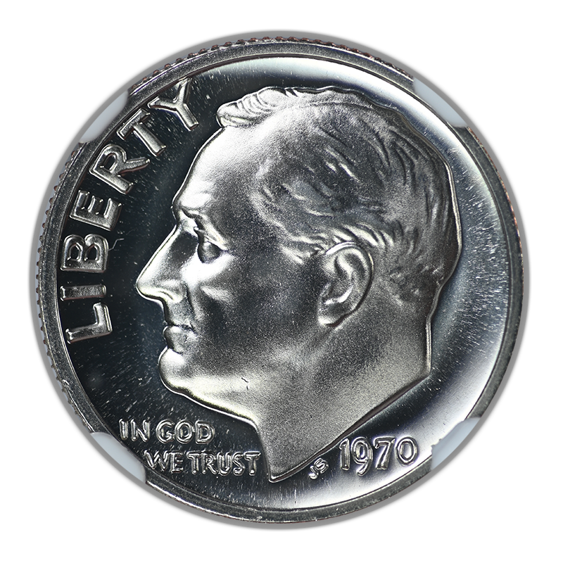 1970 Proof No S Roosevelt Dime 10C NGC PF69