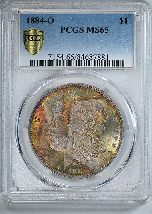 1884-O Morgan Dollar $1 PCGS MS65 - TONED!