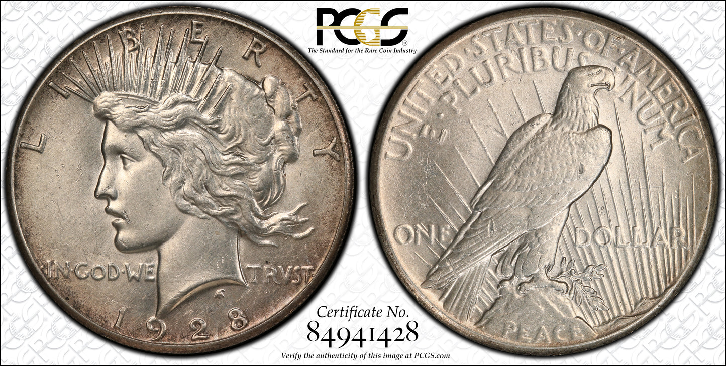 1928 Peace Dollar $1 PCGS AU58