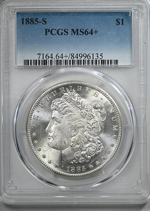 1885-S Morgan Dollar $1 PCGS MS64+