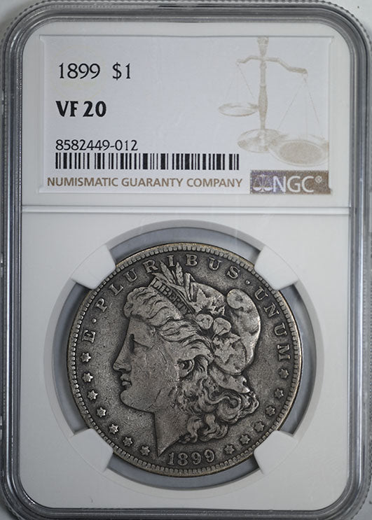 1899 Morgan Dollar $1 NGC VF20 Obverse Slab