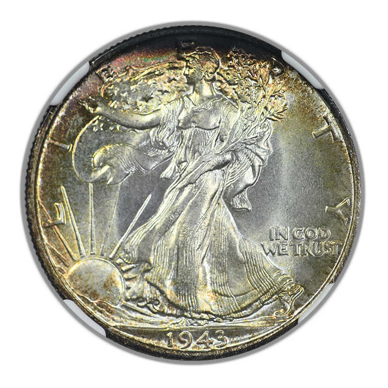 1943 Walking Liberty Half Dollar 50C NGC MS66