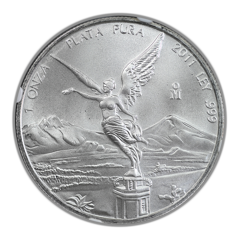 2011-Mo Mexico Silver Libertad 1 Onza NGC MS70