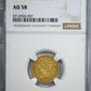 1834 Classic Head Gold Quarter Eagle $2.50 NGC AU58