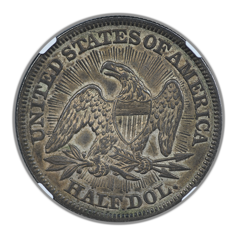 1853 Liberty Seated Half Dollar 50C NGC AU53 CAC - Arrows & Rays