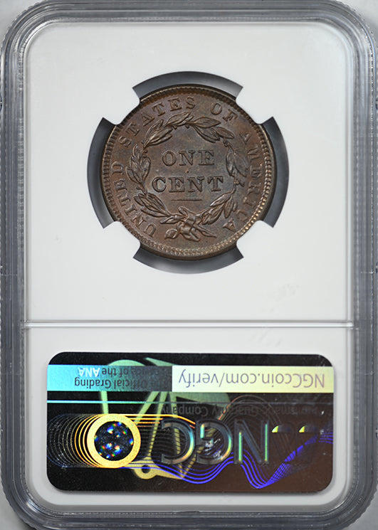 1838 Coronet Head Large Cent 1C NGC MS64BN