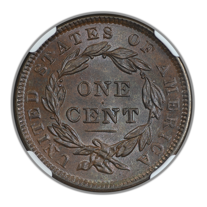 1838 Coronet Head Large Cent 1C NGC MS64BN