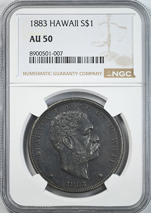 1883 Kingdom of Hawaii Silver Dollar $1 NGC AU50