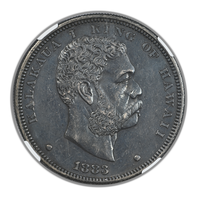 1883 Kingdom of Hawaii Silver Dollar $1 NGC AU50