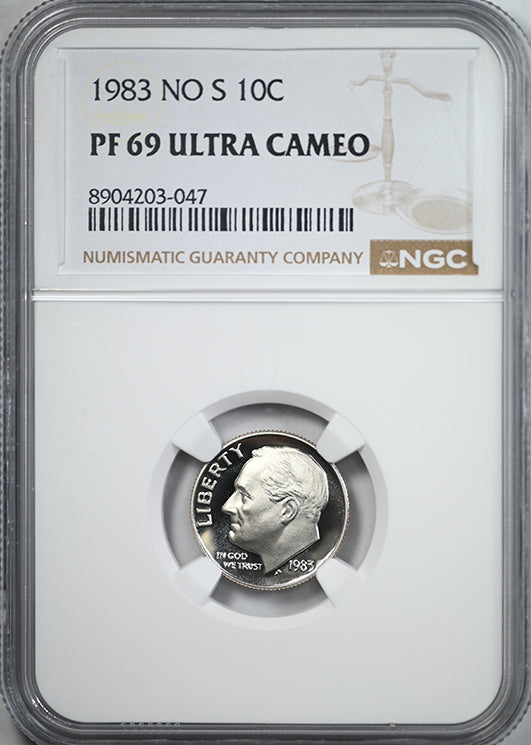 1983 No S Proof Roosevelt Dime 10C NGC PF69 Ultra Cameo
