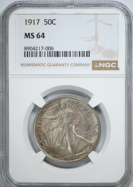 1917 Walking Liberty Half Dollar 50C NGC MS64
