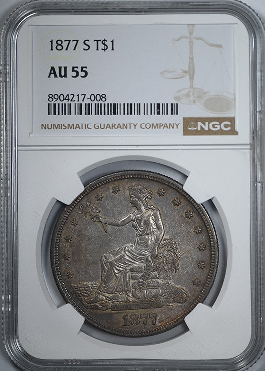 1877-S Trade Dollar T$1 NGC AU55