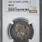 1834 Great Britain 1/2C Half Crown NGC MS63 - "WW" in Script Letters - TONED!
