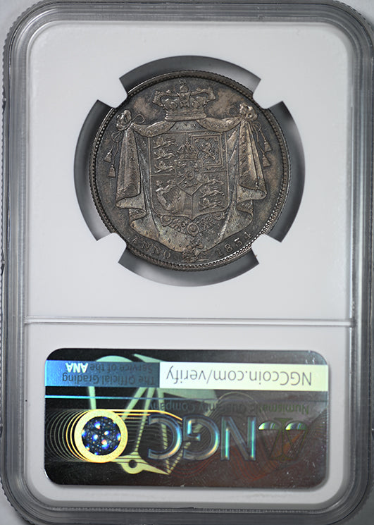 1834 Great Britain 1/2C Half Crown NGC MS63 - "WW" in Script Letters - TONED!
