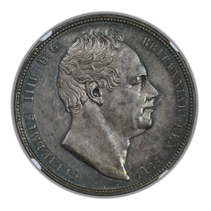 1834 Great Britain 1/2C Half Crown NGC MS63 - "WW" in Script Letters - TONED!