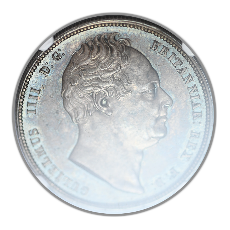 1834 Great Britain 1/2C Half Crown NGC MS63 - "WW" in Script Letters - TONED!