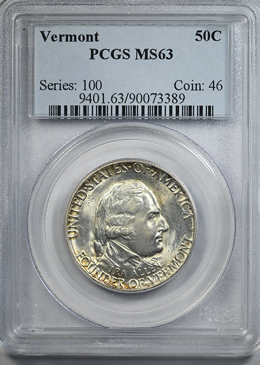 1927 Vermont Classic Commemorative Half Dollar 50C PCGS MS63