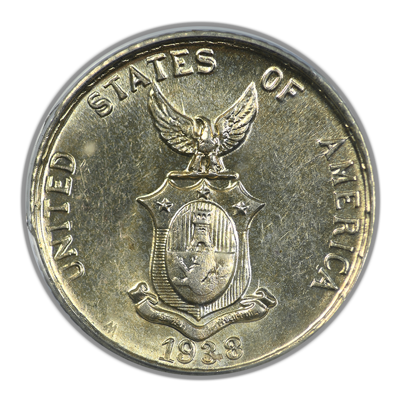 1938-M U.S. Philippines 10C Centavos PCGS MS61